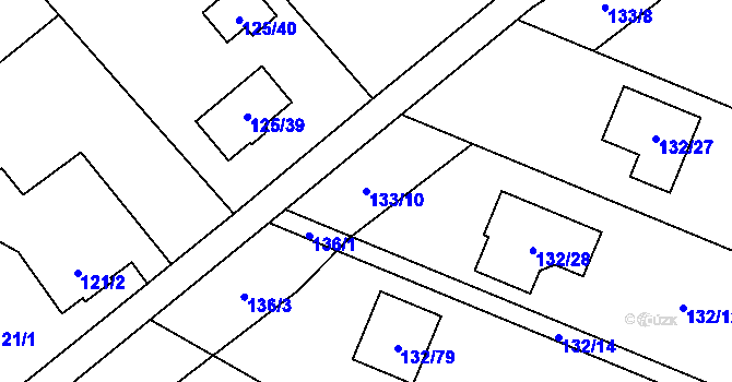 Parcela st. 133/10 v KÚ Ráj, Katastrální mapa