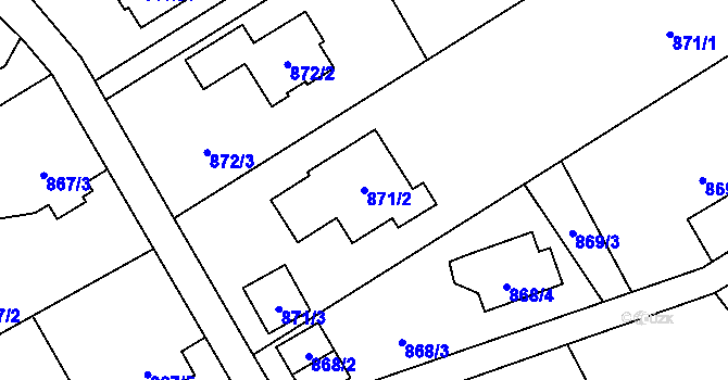 Parcela st. 871/2 v KÚ Ráj, Katastrální mapa