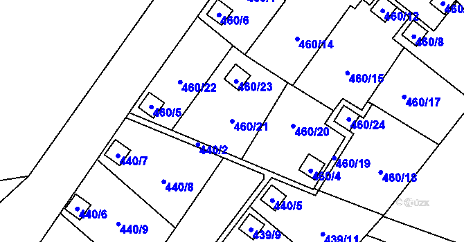 Parcela st. 460/21 v KÚ Ráj, Katastrální mapa