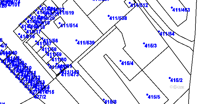 Parcela st. 415/6 v KÚ Ráj, Katastrální mapa