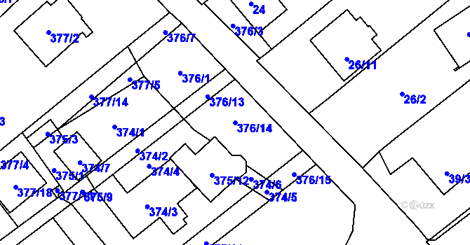Parcela st. 376/14 v KÚ Ráj, Katastrální mapa