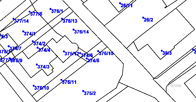Parcela st. 376/15 v KÚ Ráj, Katastrální mapa