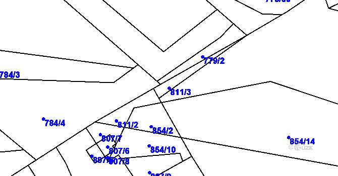 Parcela st. 811/3 v KÚ Ráj, Katastrální mapa