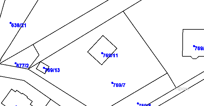 Parcela st. 769/11 v KÚ Ráj, Katastrální mapa