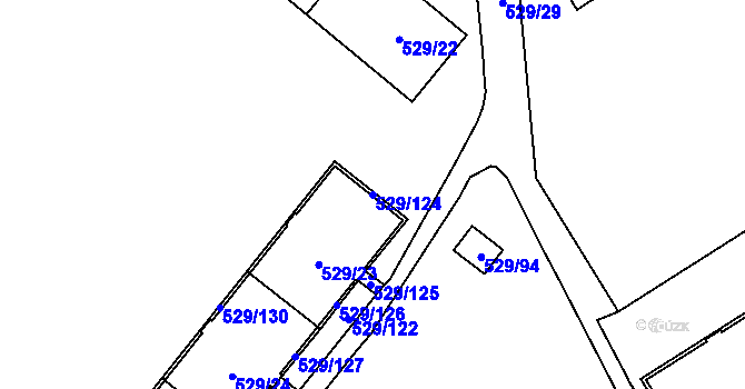 Parcela st. 529/124 v KÚ Ráj, Katastrální mapa
