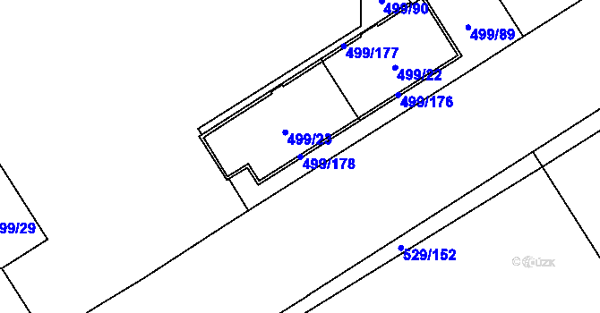 Parcela st. 499/178 v KÚ Ráj, Katastrální mapa