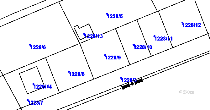 Parcela st. 1228/9 v KÚ Ráj, Katastrální mapa