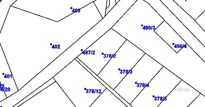 Parcela st. 378/2 v KÚ Ráj, Katastrální mapa