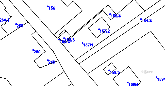 Parcela st. 157/1 v KÚ Ráj, Katastrální mapa