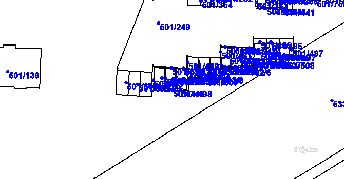 Parcela st. 501/748 v KÚ Ráj, Katastrální mapa