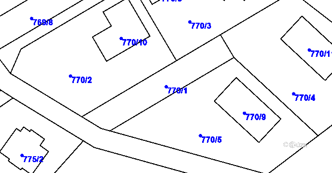Parcela st. 770/1 v KÚ Ráj, Katastrální mapa