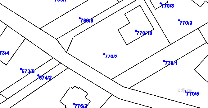 Parcela st. 770/2 v KÚ Ráj, Katastrální mapa