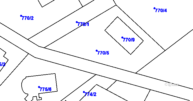 Parcela st. 770/5 v KÚ Ráj, Katastrální mapa