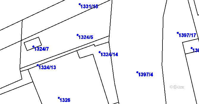 Parcela st. 1324/14 v KÚ Ráj, Katastrální mapa