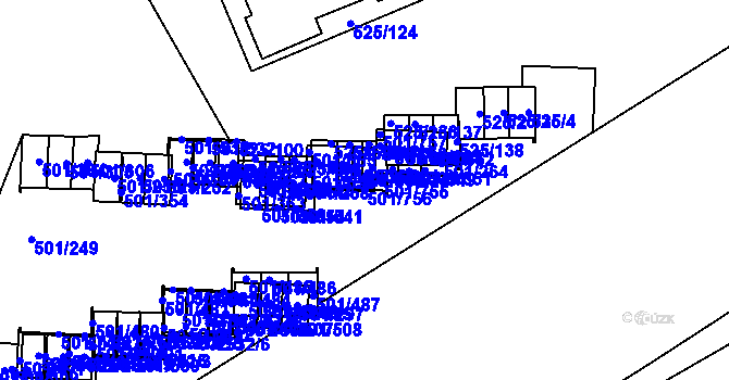 Parcela st. 501/756 v KÚ Ráj, Katastrální mapa