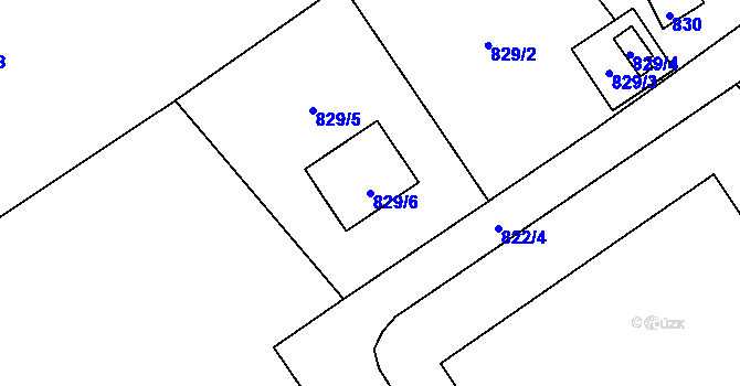 Parcela st. 829/6 v KÚ Ráj, Katastrální mapa
