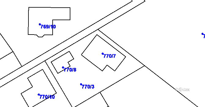 Parcela st. 770/7 v KÚ Ráj, Katastrální mapa