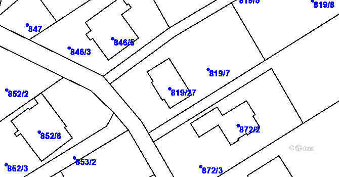 Parcela st. 819/27 v KÚ Ráj, Katastrální mapa