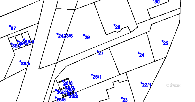 Parcela st. 27 v KÚ Darkov, Katastrální mapa
