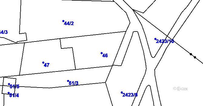 Parcela st. 46 v KÚ Darkov, Katastrální mapa