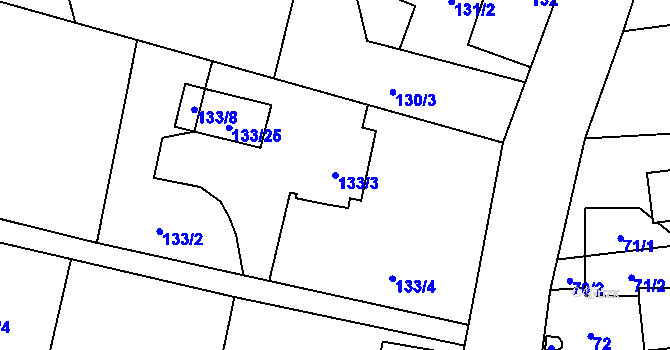 Parcela st. 133/3 v KÚ Darkov, Katastrální mapa