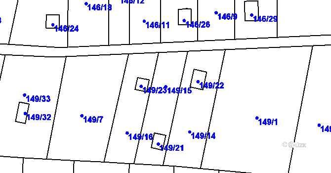 Parcela st. 149/15 v KÚ Darkov, Katastrální mapa