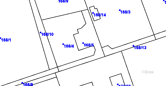 Parcela st. 168/5 v KÚ Darkov, Katastrální mapa