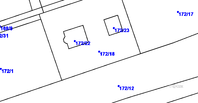 Parcela st. 172/18 v KÚ Darkov, Katastrální mapa