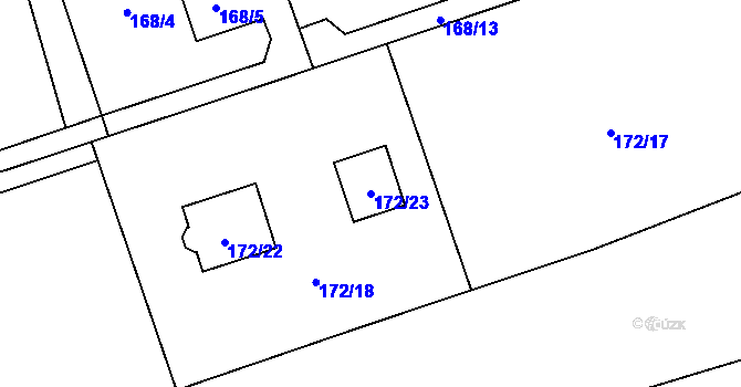 Parcela st. 172/23 v KÚ Darkov, Katastrální mapa