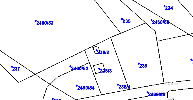 Parcela st. 238/2 v KÚ Darkov, Katastrální mapa