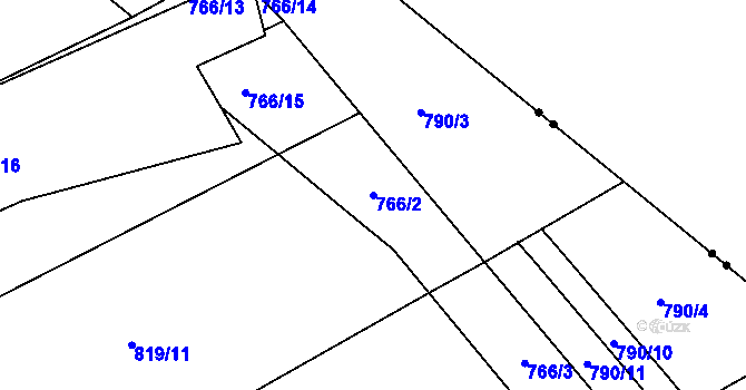 Parcela st. 766/2 v KÚ Darkov, Katastrální mapa