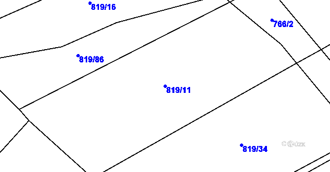Parcela st. 819/11 v KÚ Darkov, Katastrální mapa
