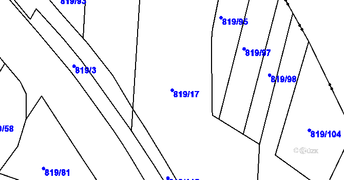Parcela st. 819/17 v KÚ Darkov, Katastrální mapa