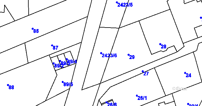 Parcela st. 2423/6 v KÚ Darkov, Katastrální mapa