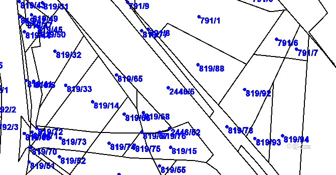 Parcela st. 2446/6 v KÚ Darkov, Katastrální mapa