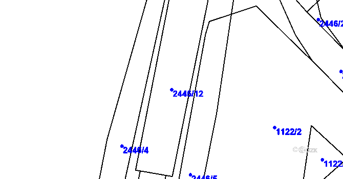 Parcela st. 2446/12 v KÚ Darkov, Katastrální mapa
