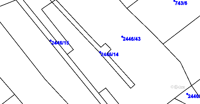 Parcela st. 2446/14 v KÚ Darkov, Katastrální mapa