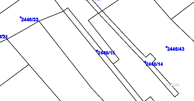 Parcela st. 2446/15 v KÚ Darkov, Katastrální mapa