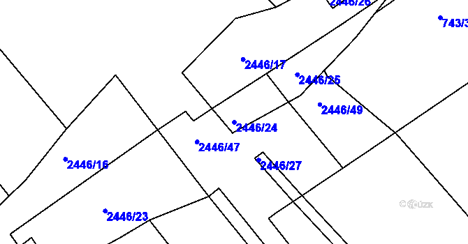 Parcela st. 2446/24 v KÚ Darkov, Katastrální mapa