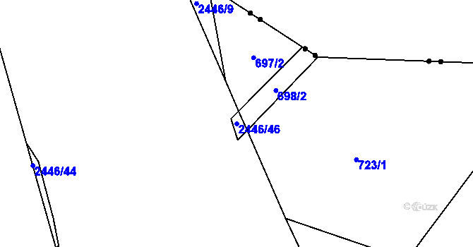 Parcela st. 2446/46 v KÚ Darkov, Katastrální mapa