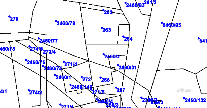 Parcela st. 2460/2 v KÚ Darkov, Katastrální mapa