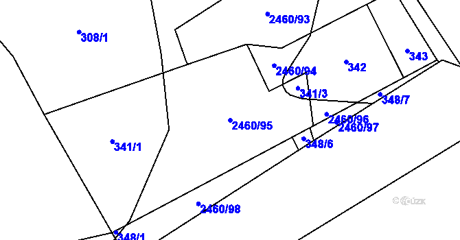 Parcela st. 2460/95 v KÚ Darkov, Katastrální mapa