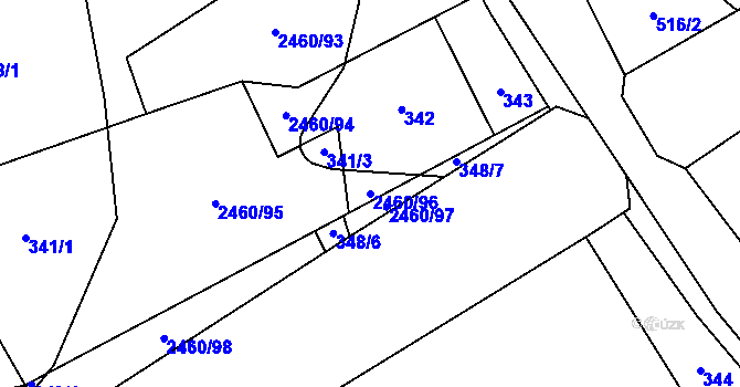 Parcela st. 2460/96 v KÚ Darkov, Katastrální mapa
