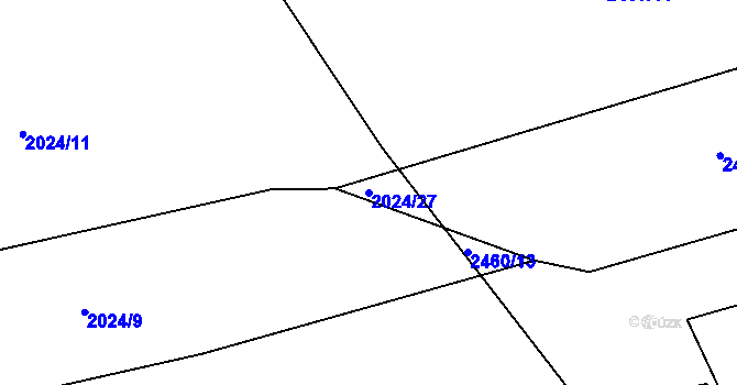 Parcela st. 2024/27 v KÚ Darkov, Katastrální mapa
