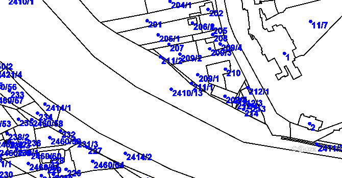 Parcela st. 2410/13 v KÚ Darkov, Katastrální mapa