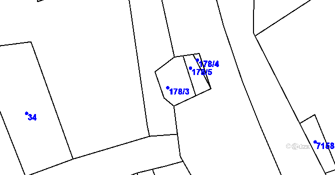 Parcela st. 178/3 v KÚ Karviná-Doly, Katastrální mapa
