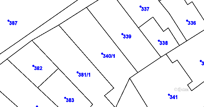 Parcela st. 340/1 v KÚ Karviná-Doly, Katastrální mapa