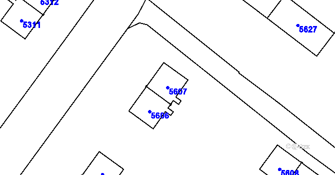 Parcela st. 5607 v KÚ Karviná-Doly, Katastrální mapa