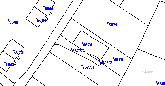 Parcela st. 5674 v KÚ Karviná-Doly, Katastrální mapa