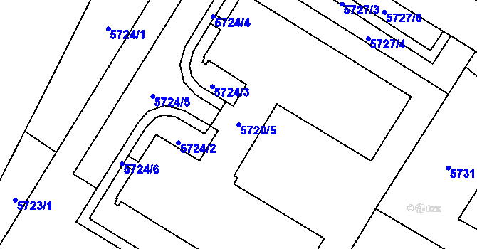 Parcela st. 5720/5 v KÚ Karviná-Doly, Katastrální mapa
